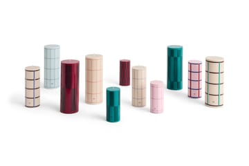 Column Candle kubbelys medium 20 cm - Light pink-red-bordeaux-dark blue - HAY