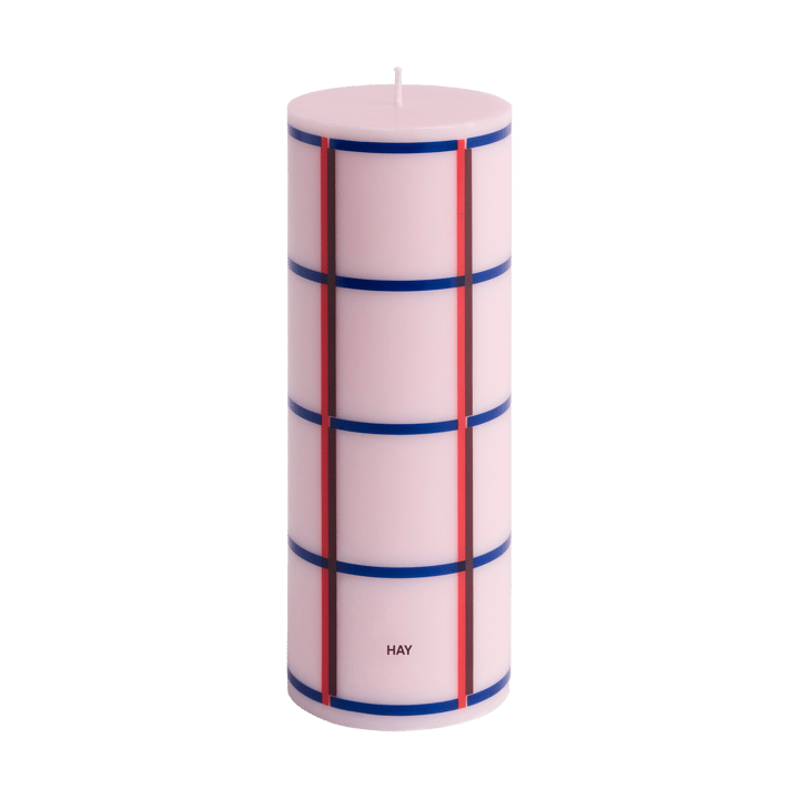 Column Candle kubbelys medium 20 cm - Light pink-red-bordeaux-dark blue - HAY