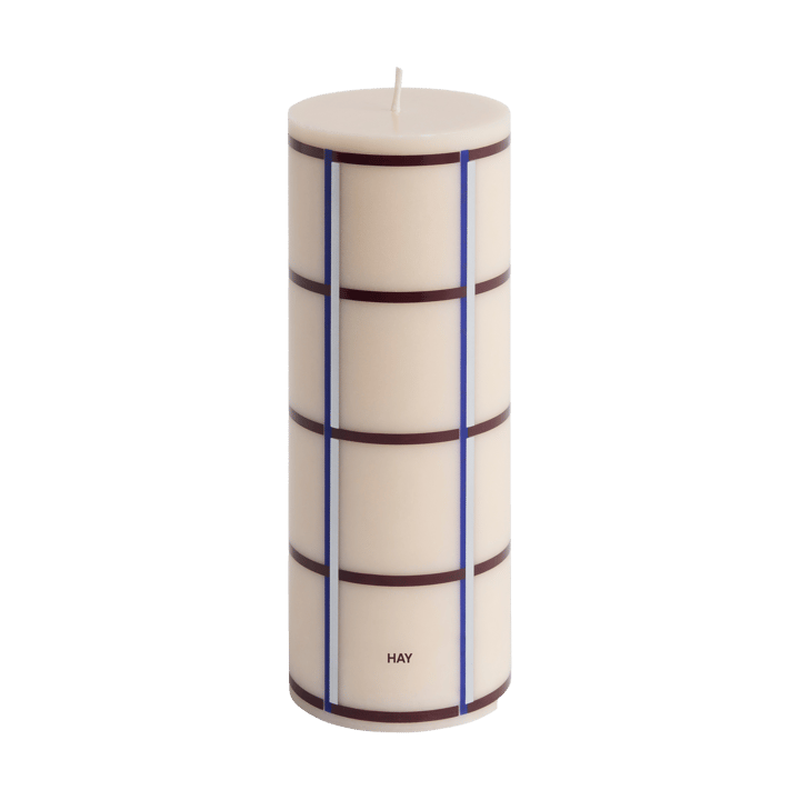 Column Candle kubbelys medium 20 cm - Off white-bordeaux-blue-sølv - HAY