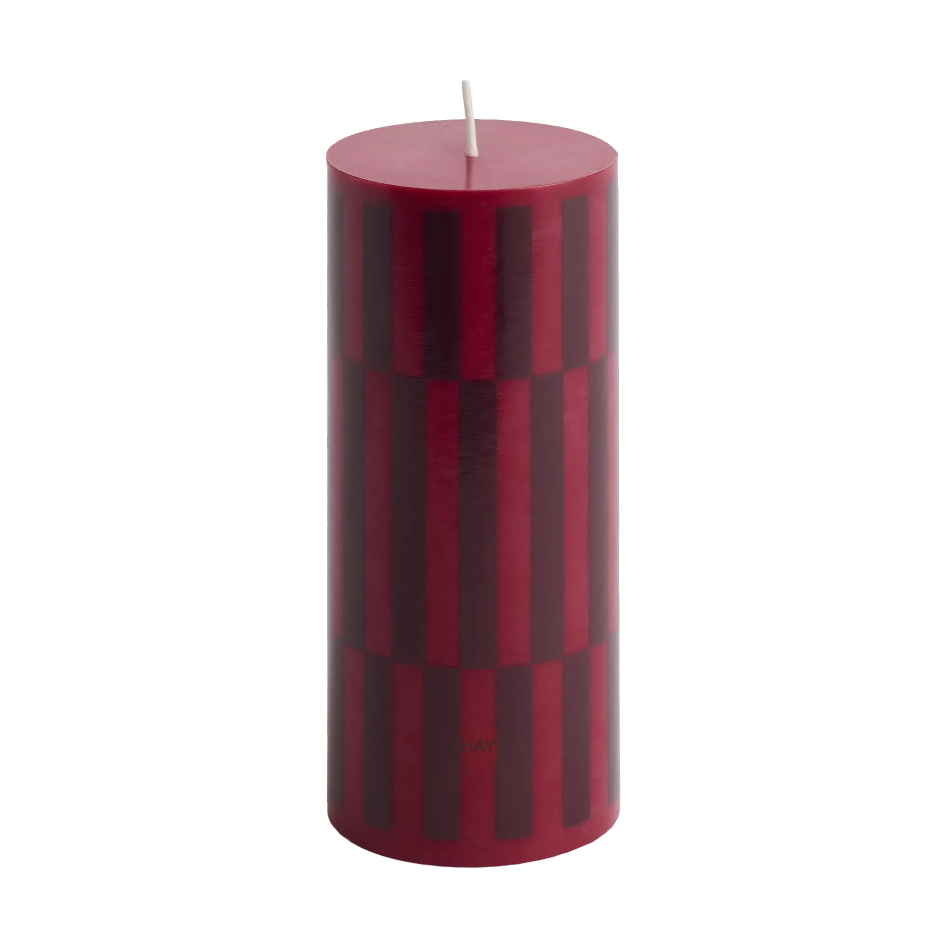 Column Candle kubbelys small 15 cm, Wine-bordeaux HAY