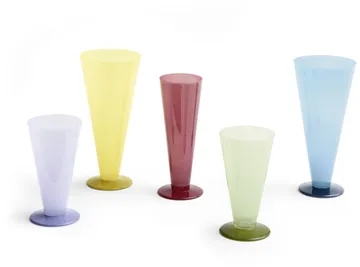 Conical vase - Petrol blue-dark blue, large - HAY