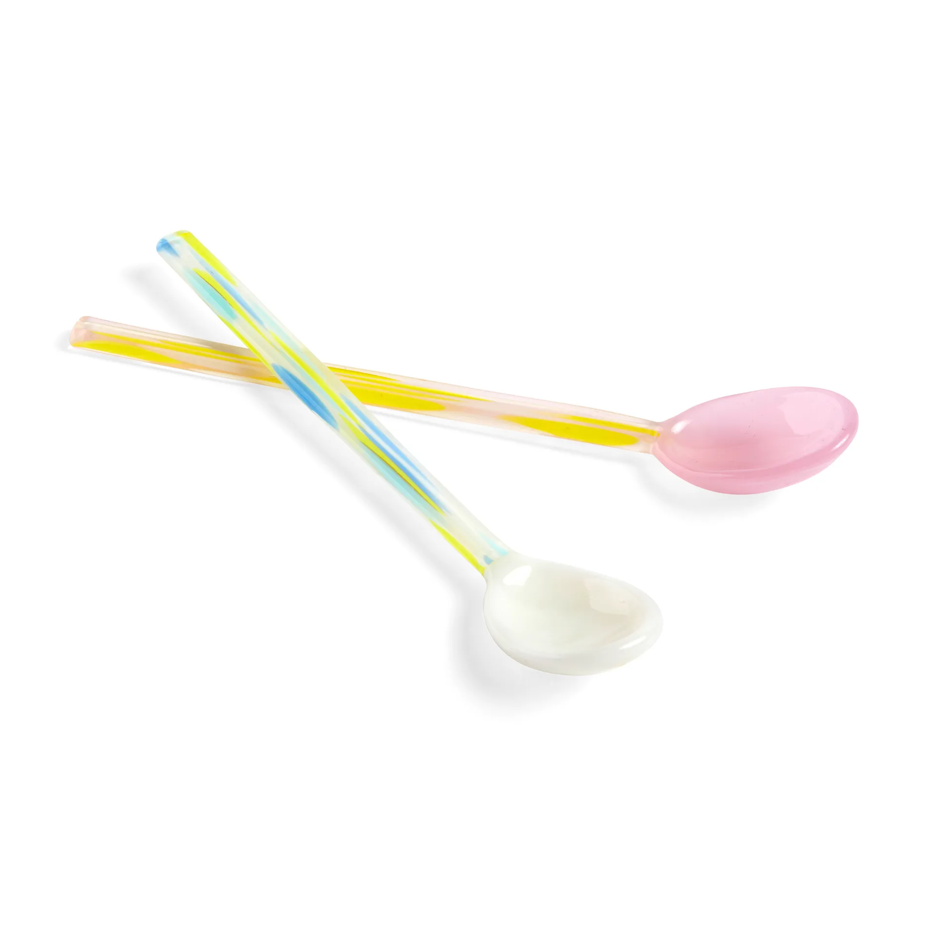 Flat glasskje 2-stk., Light pink-white HAY