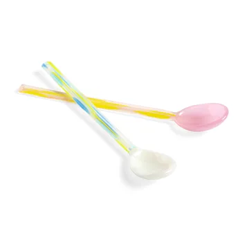 Flat glasskje 2-stk. - Light pink-white - HAY