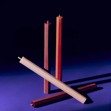 Hexagon Candle lys mix 4-pakning - Berry - HAY