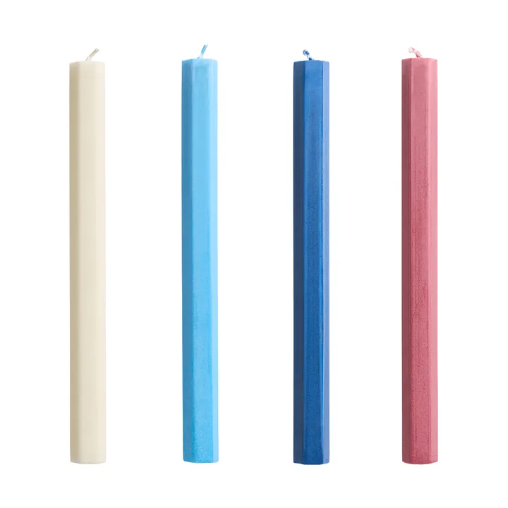 Hexagon Candle lys mix 4-pakning - Marine - HAY