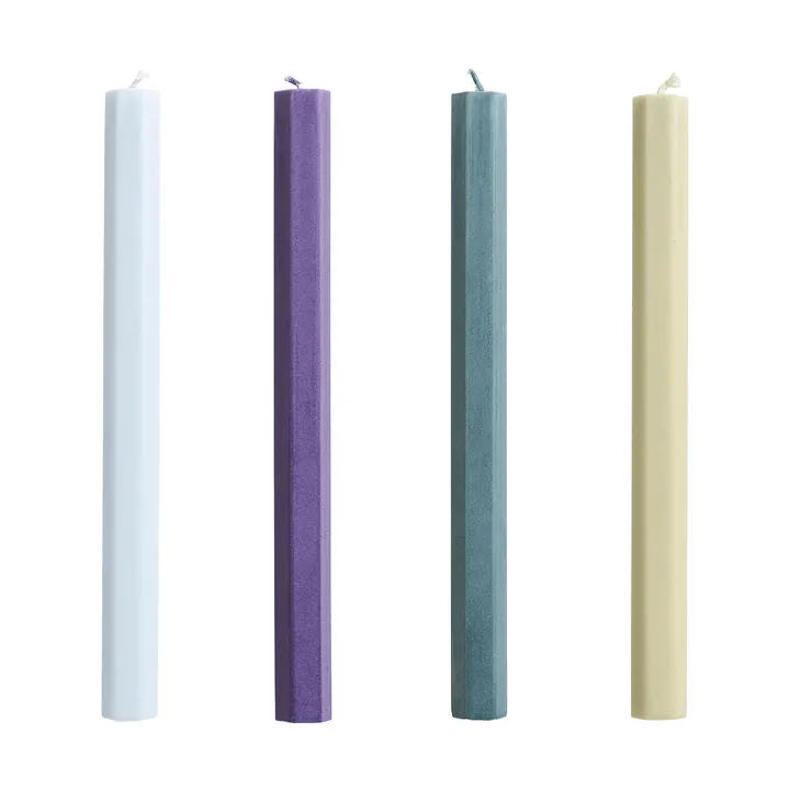 Hexagon Candle lys mix 4-pakning - Meadow - HAY