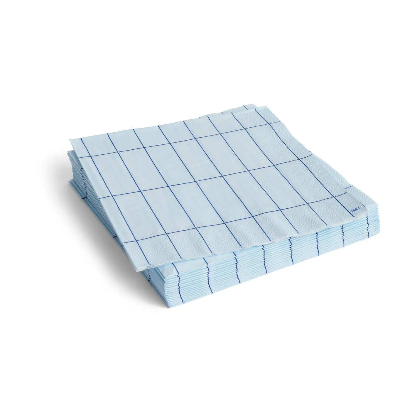Pattern Dinner serviett 40x40 cm 20-pakning, Light blue-blue grid HAY