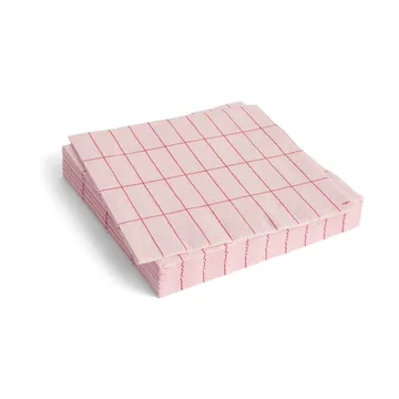 Pattern Dinner serviett 40x40 cm 20-pakning - Light pink-red grid - HAY