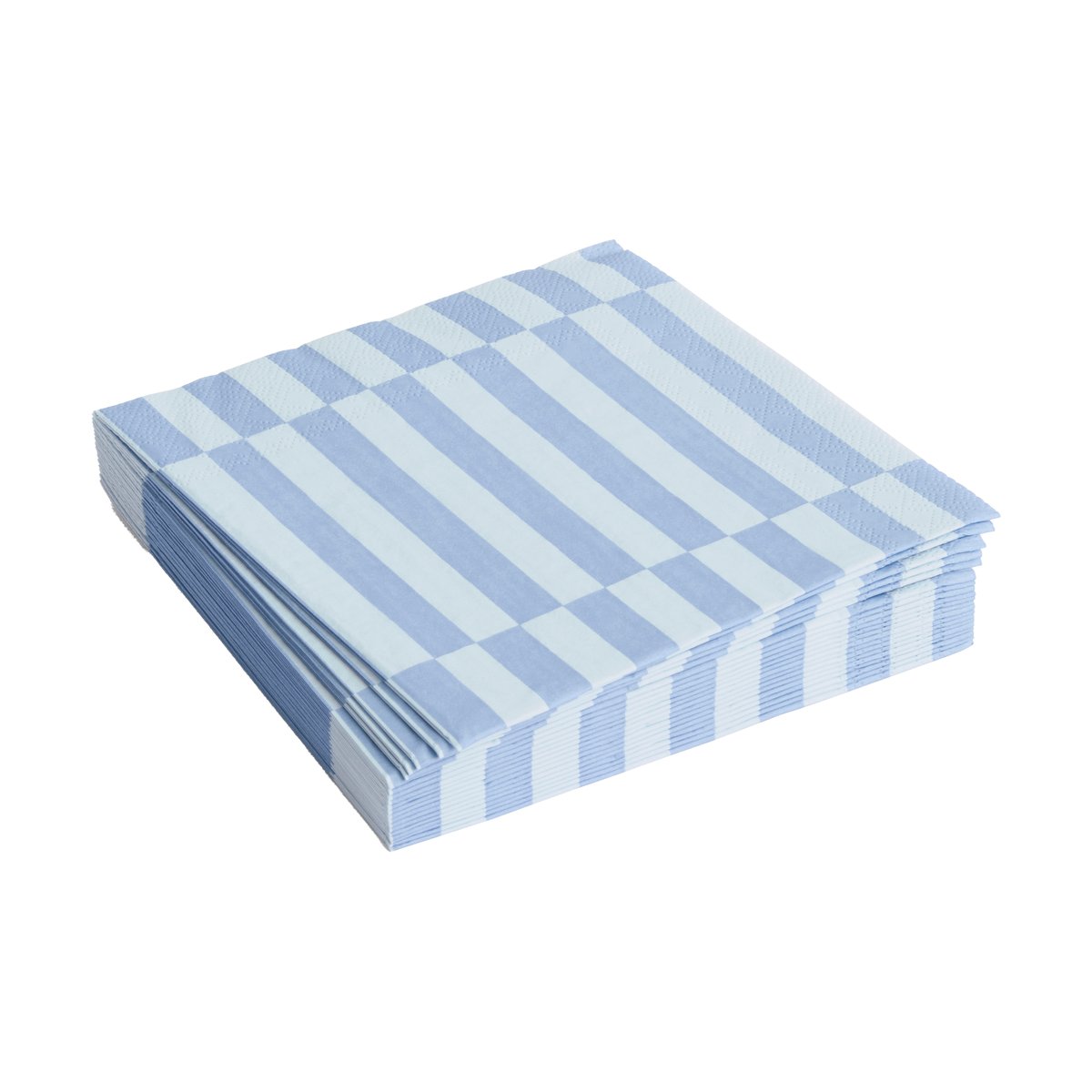 HAY Pattern Lunch Stripe serviett 33x33 cm 20-pakning Light blue-dusty blue pillar