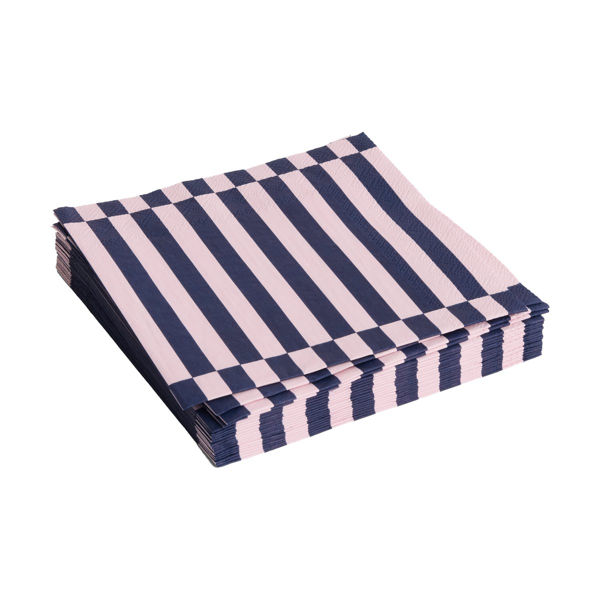 HAY Pattern Lunch Stripe serviett 33x33 cm 20-pakning Light pink-dark blue pillar