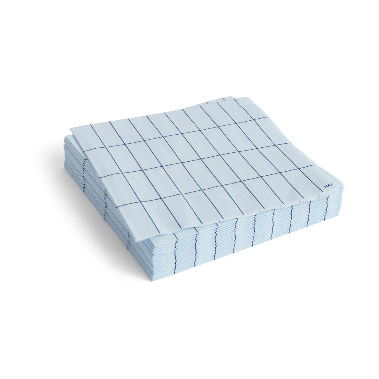 Pattern Lunsj serviett 33x33 cm 20-pakning, Light blue-blue grid HAY