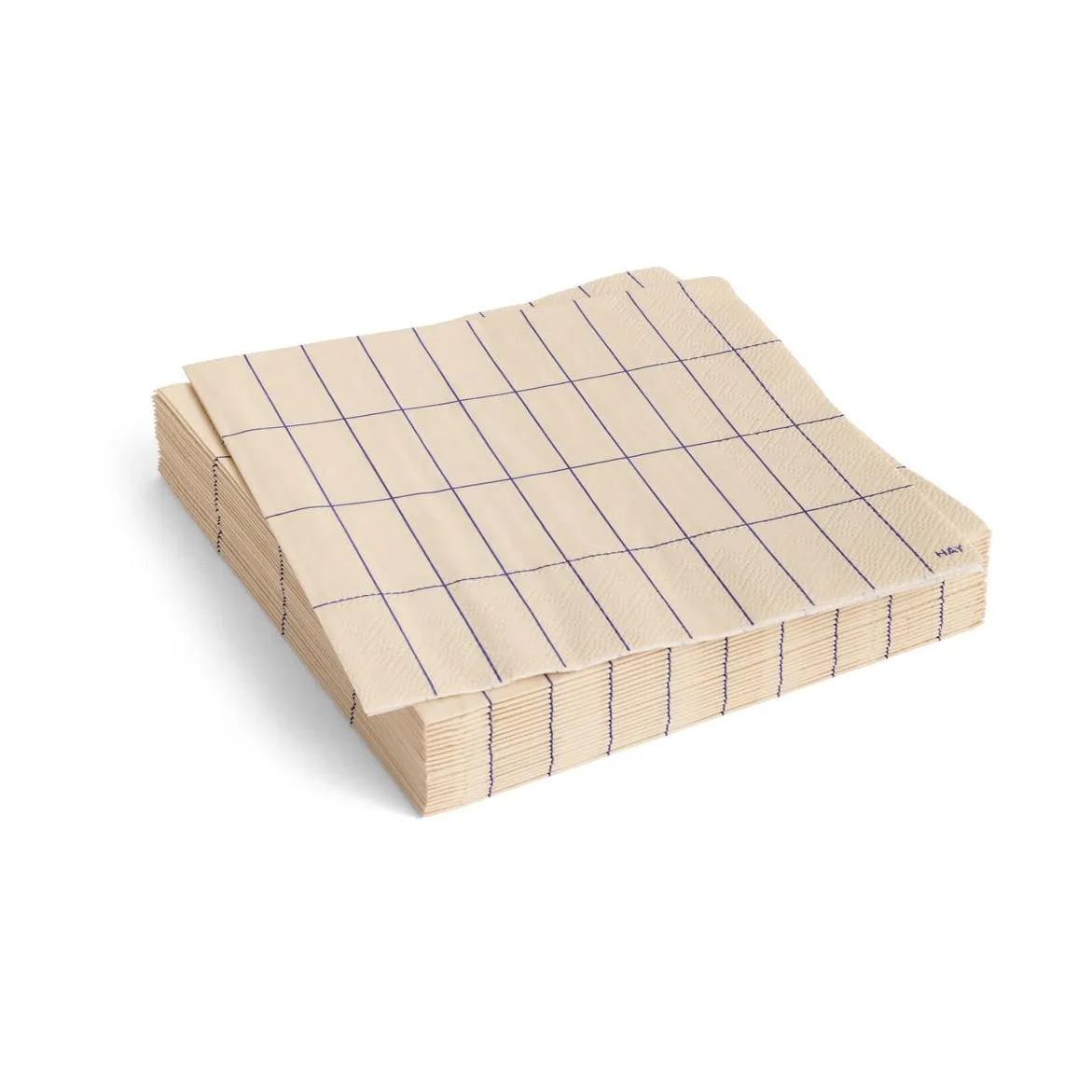 Pattern Lunsj serviett 33x33 cm 20-pakning, Off white-blue grid HAY