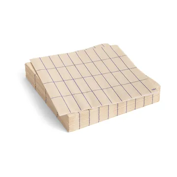 Pattern Lunsj serviett 33x33 cm 20-pakning - Off white-blue grid - HAY