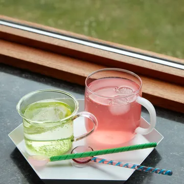 Round glasskje 2-stk. - Aubergine-light pink - HAY