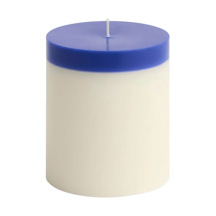 Silo Candle blokklys - Ivory-royal blue, Ø9,5×11 cm - HAY