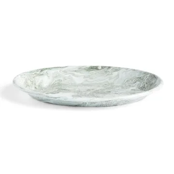 Soft Ice oval tallerken 21,5x31,5 cm - Green - HAY