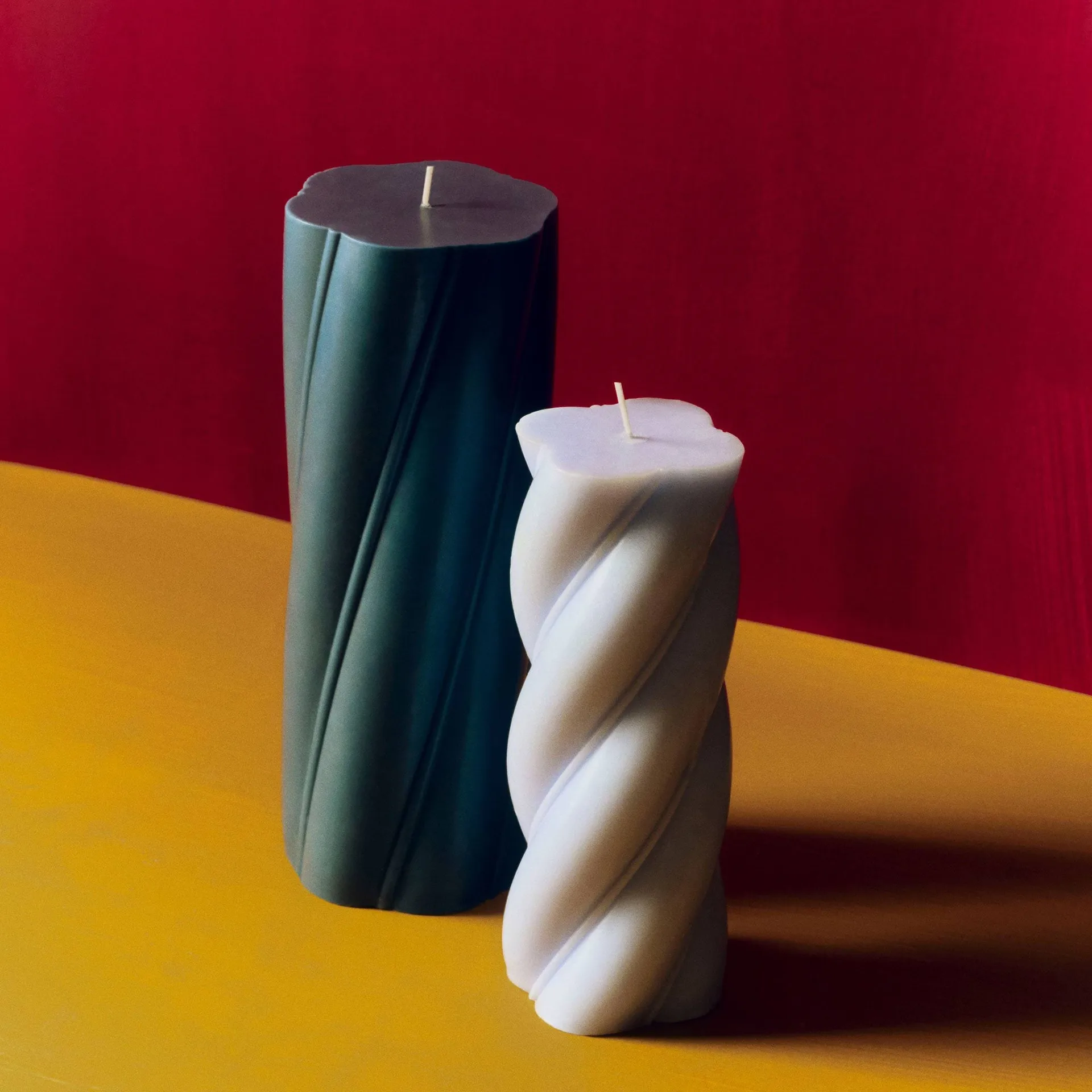 Soft Serve Candle blokklys, Dark teal, Ø9,5×24,5 cm HAY