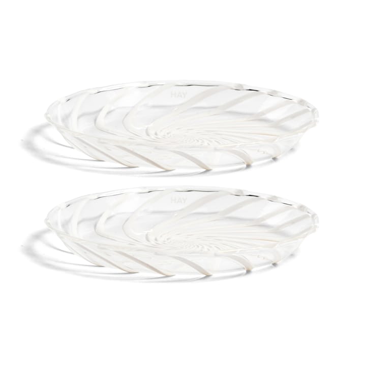 Spin fat Ø 11 cm, 2-pakning, Klar-hvit stripete HAY