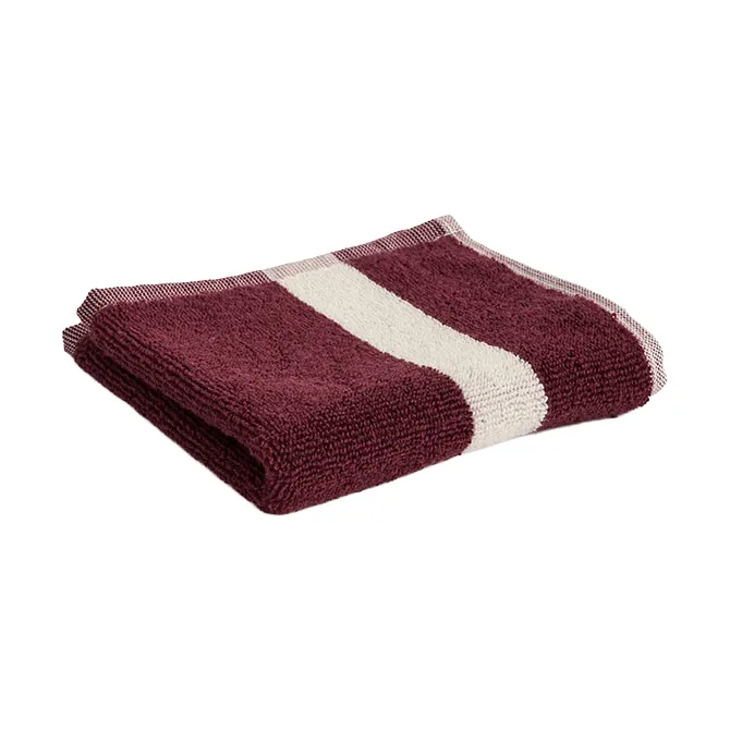 Stripe håndkle, Burgundy, 30×30 cm HAY