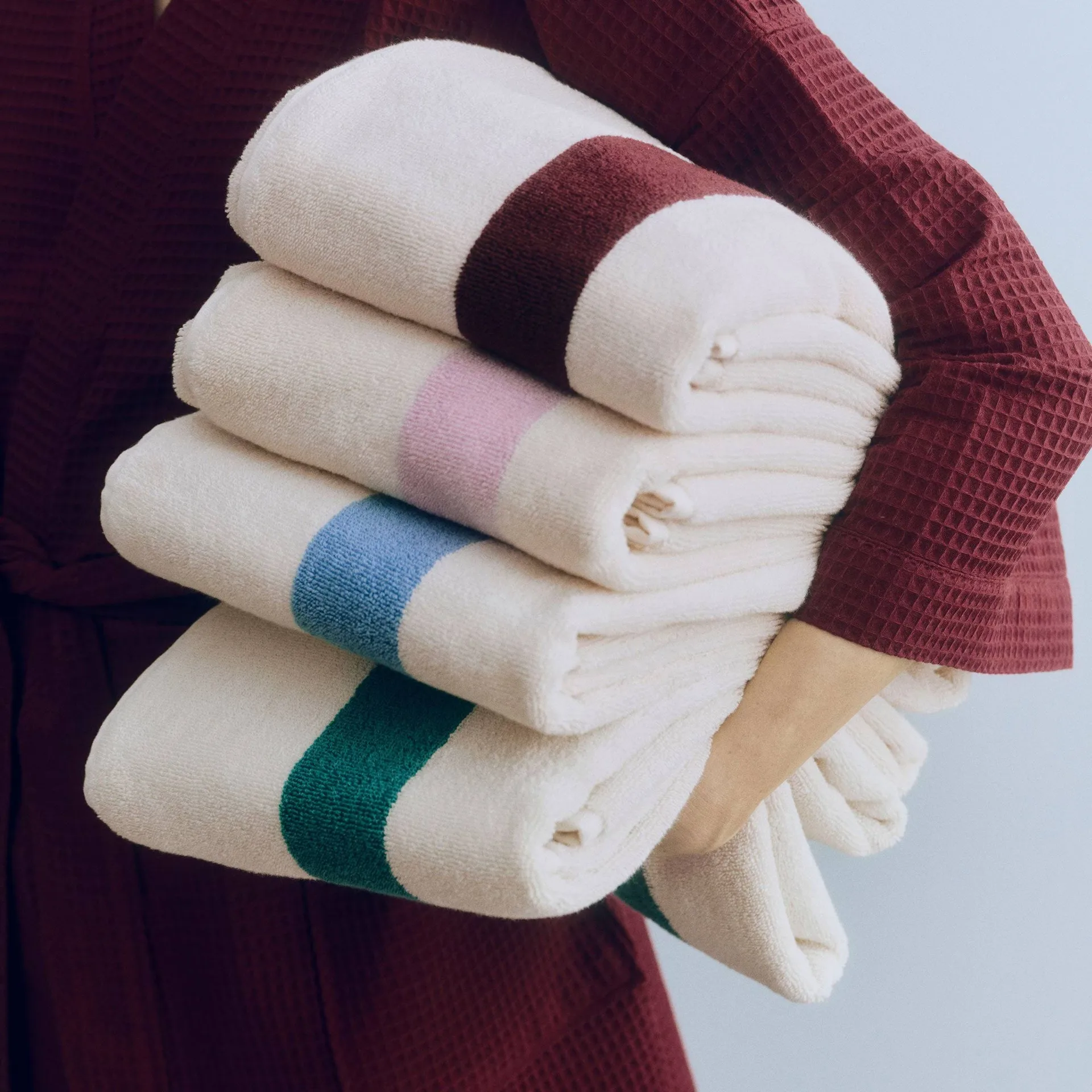 Stripe håndkle, Petrol blue, 70×140 cm HAY
