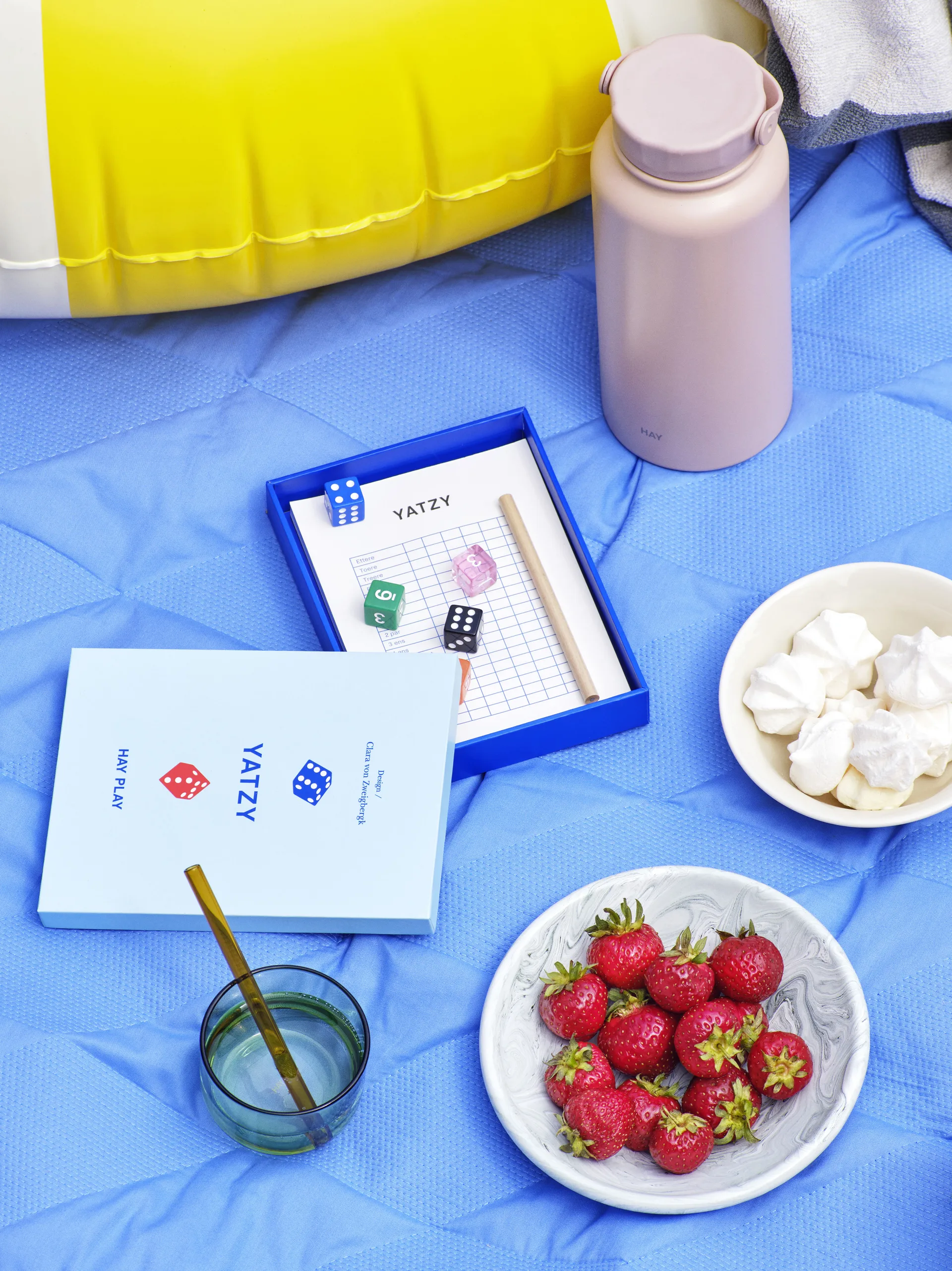 Tint glass 20 cl 2-stk., Lyseblå-rød kant HAY