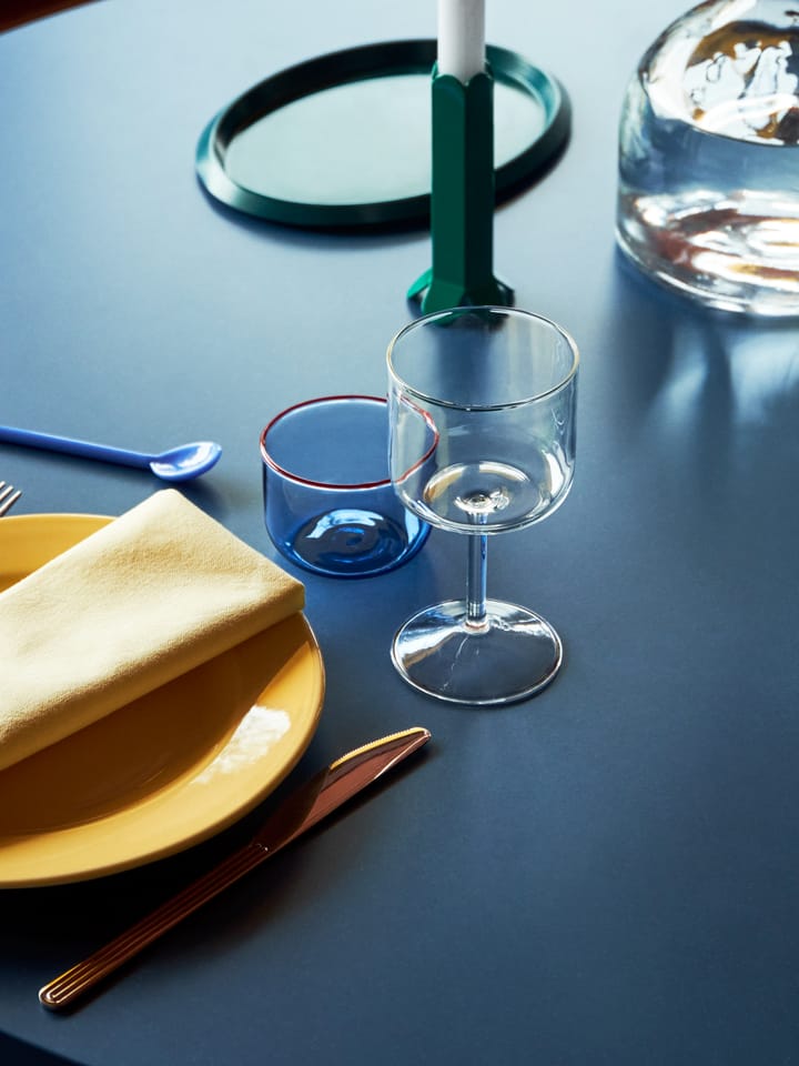 Tint glass 20 cl 2-stk., Lyseblå-rød kant HAY