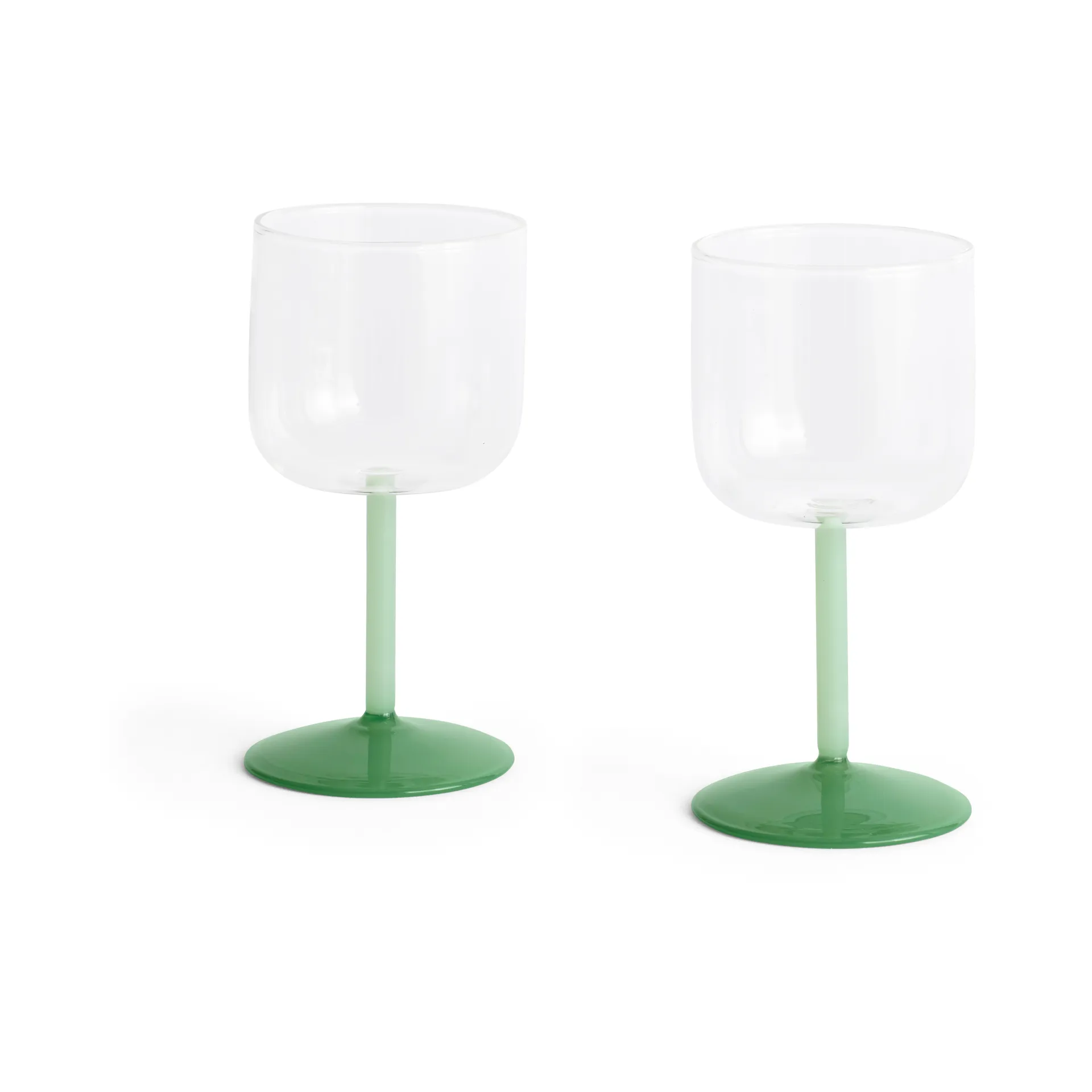 Tint vinglass 25 cl 2-pakning, Clear-jade light green-jade dark green HAY