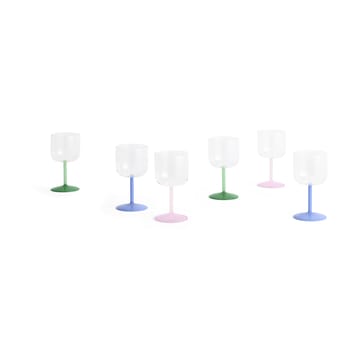 Tint vinglass 25 cl 2-pakning - Grønn-rosa - HAY