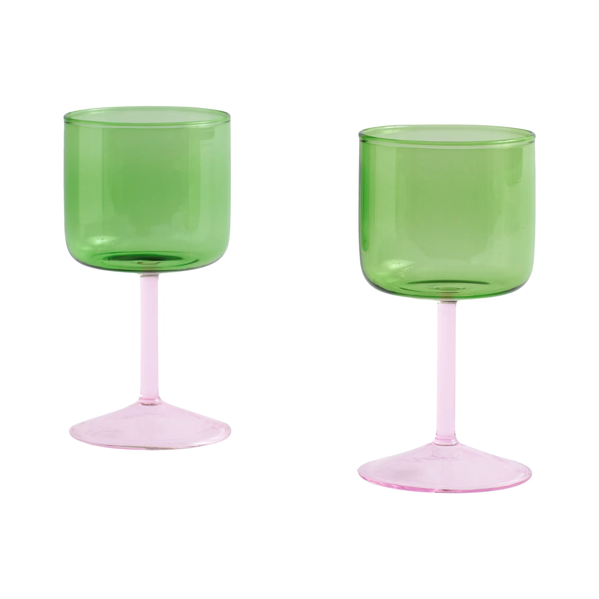 Tint vinglass 25 cl 2-pakning, Grønn-rosa HAY