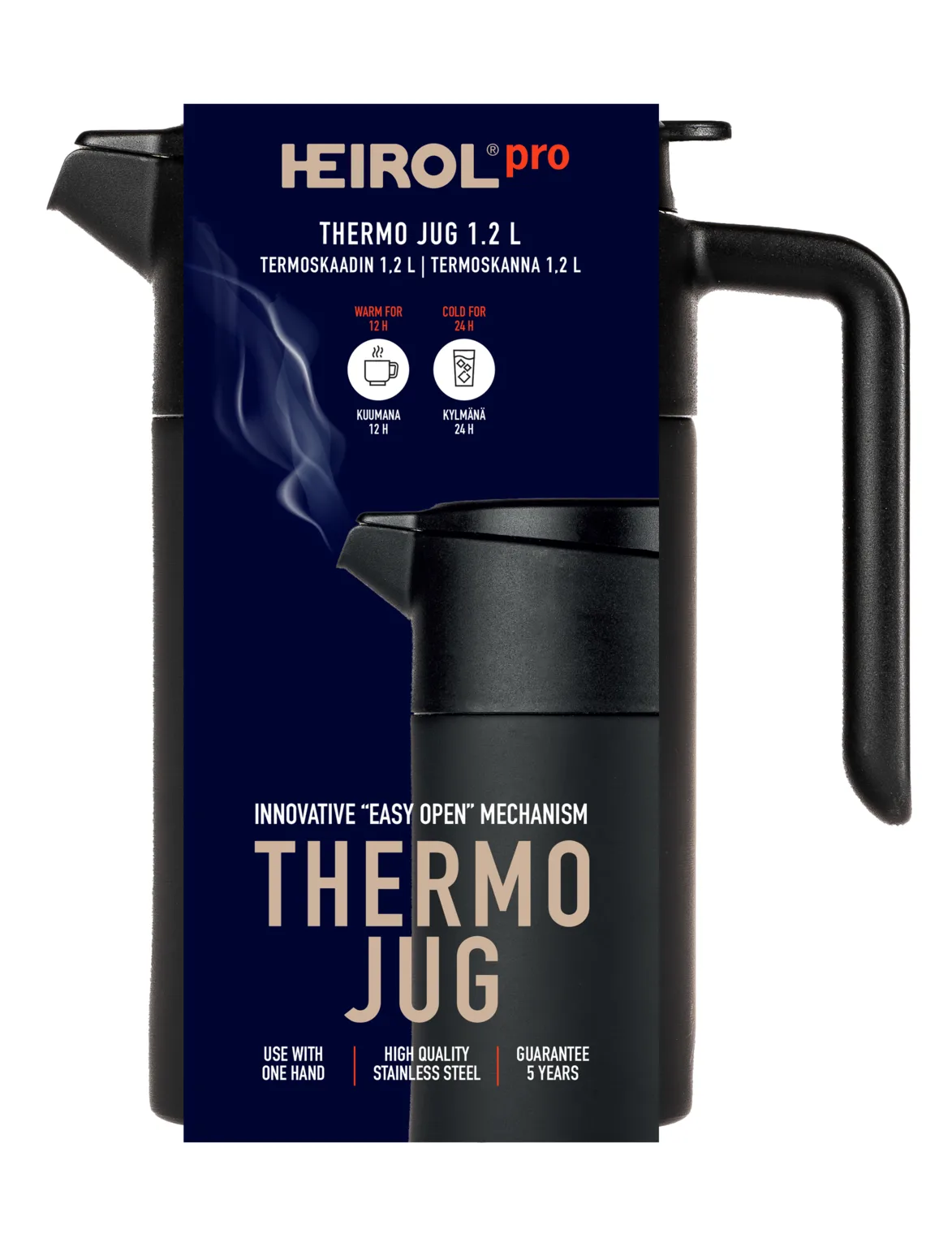 Heirol termokanne 1,2 l, Svart Heirol
