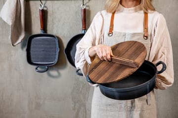 Stekegryte støpejern med trelokk - Ø 30 cm - Heirol