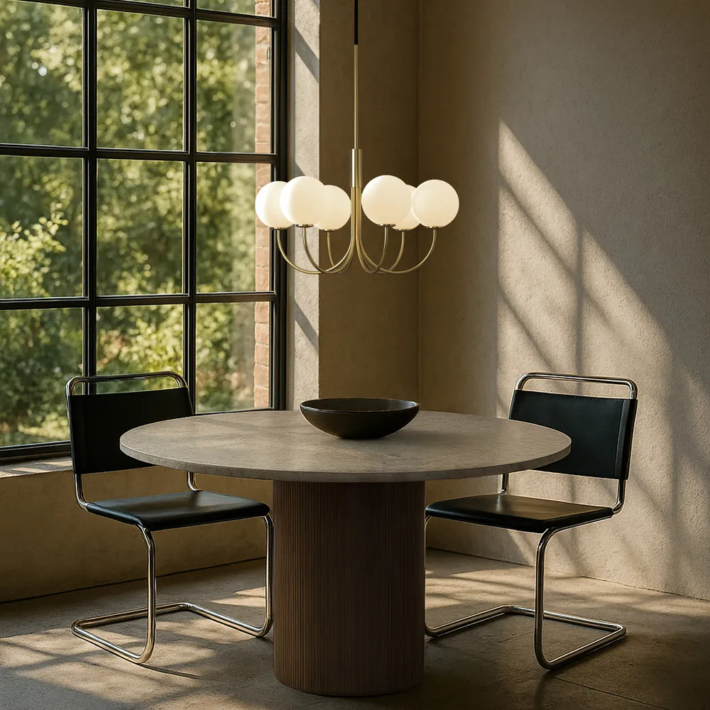 Ballon lysekrone 60x45 cm, Satin brass, Ø60 cm Herstal