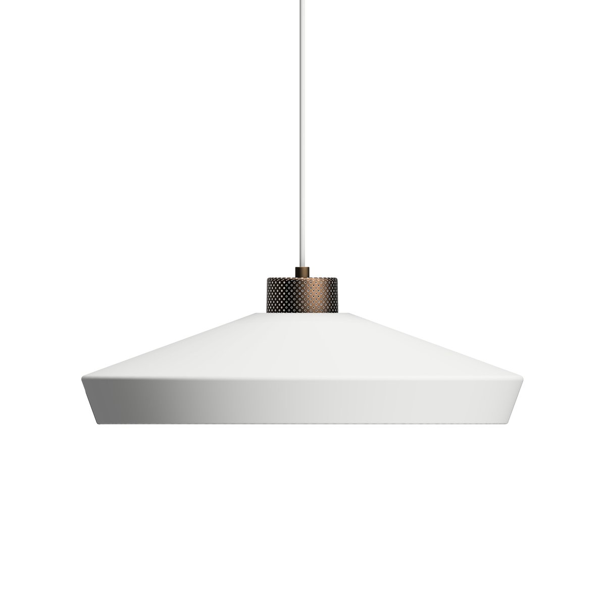 Herstal Edge pendel large Matt hvit-bronse
