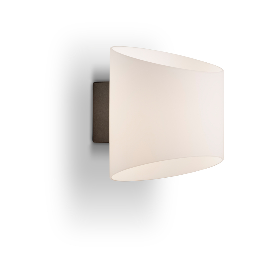 Herstal Evoke vegglampe oval Antrasitt-opalglass