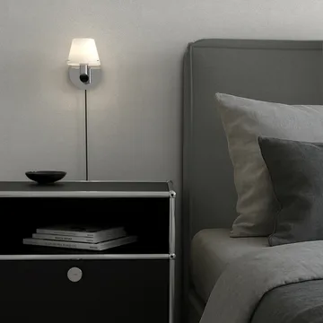 Gil vegglampe - Krom-opal glass - Herstal