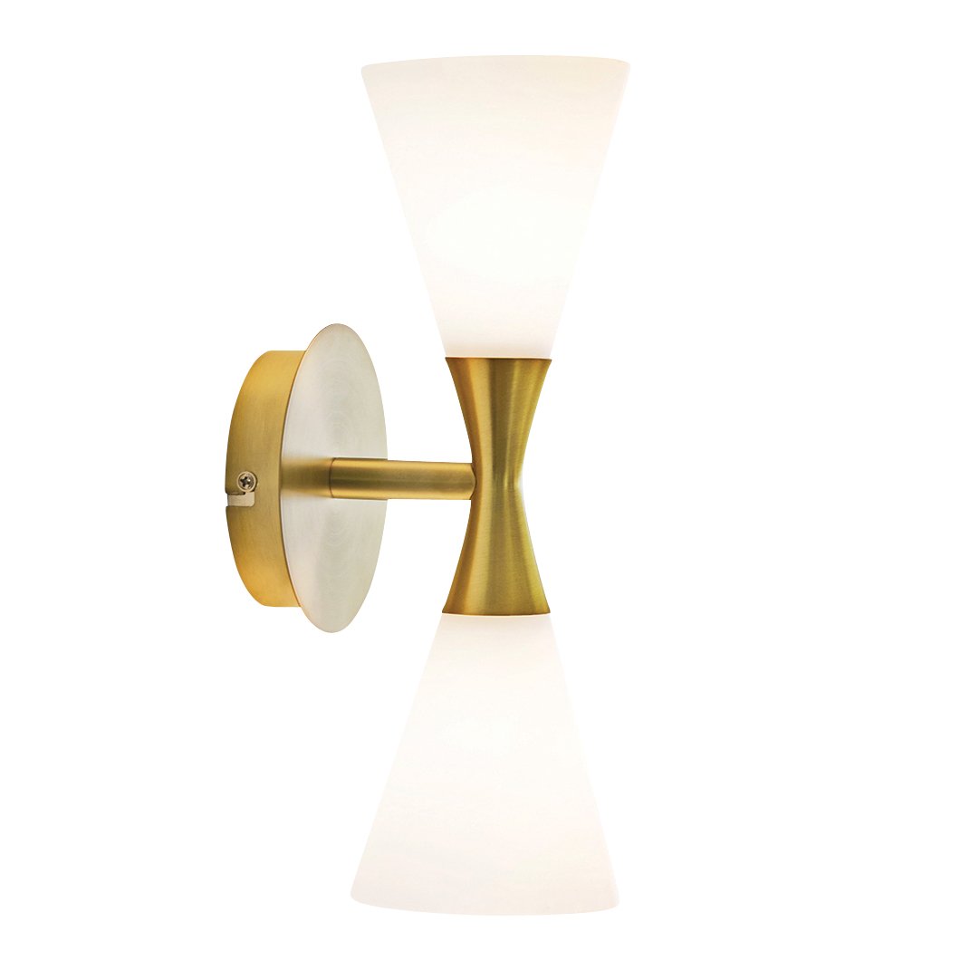 Herstal Harlekin duo vegglampe messing-hvit