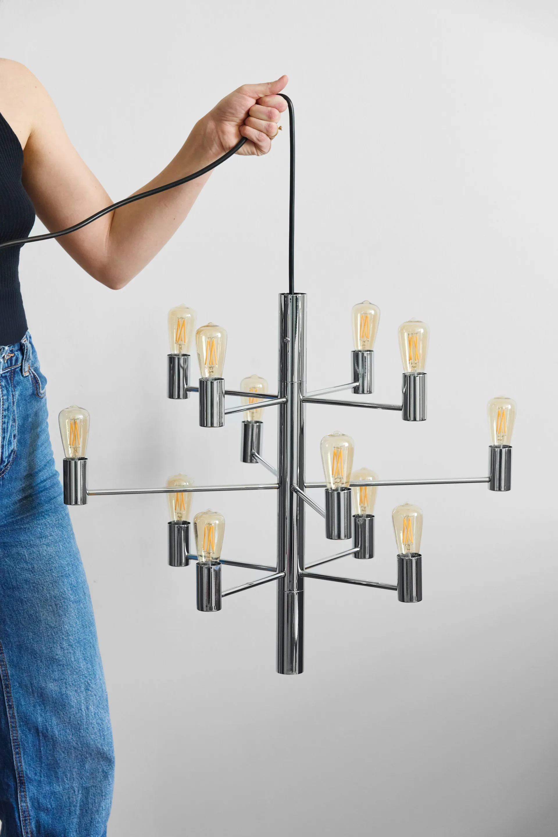 Manola 12 lysekrone, krom Herstal