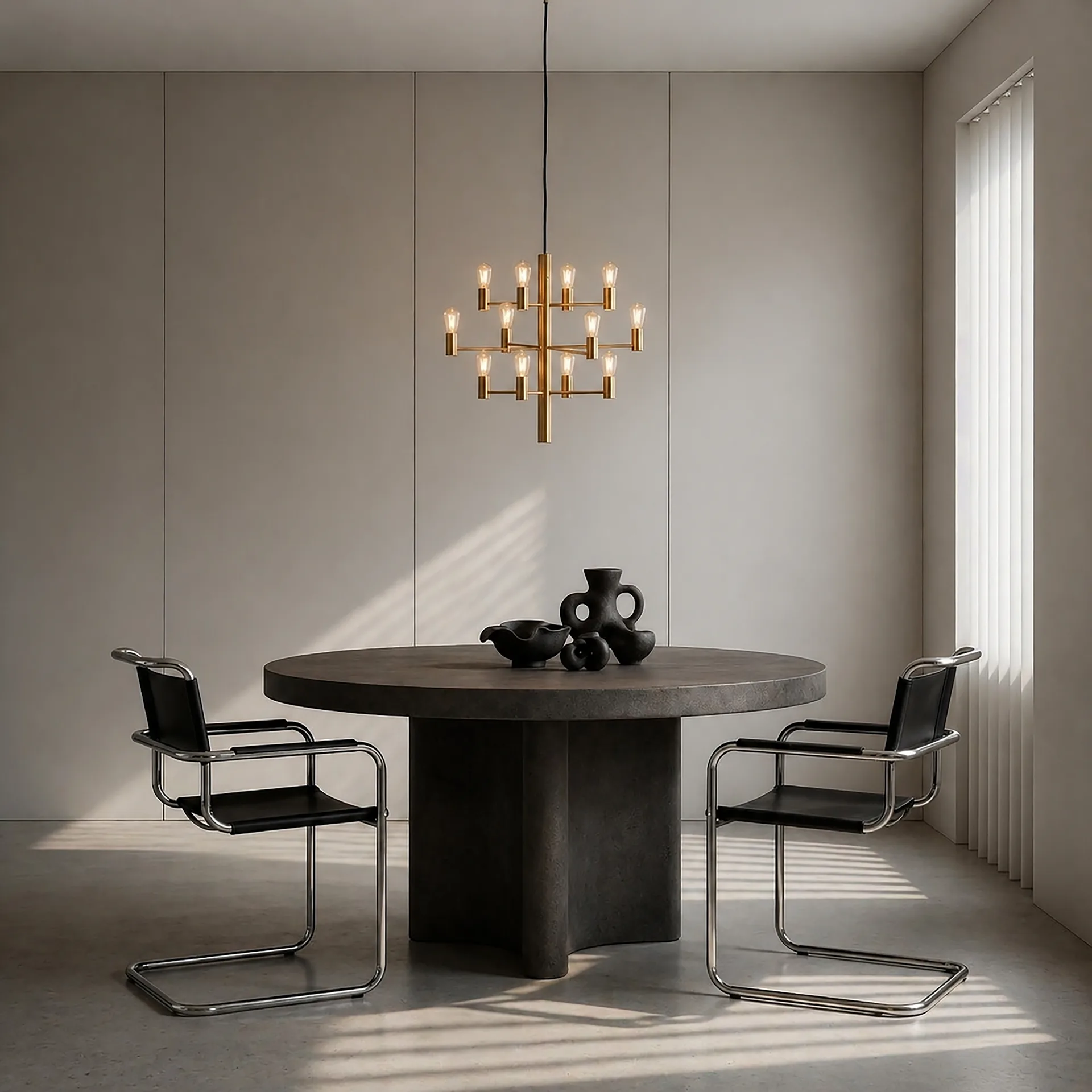 Manola 12 lysekrone, Satin brass Herstal