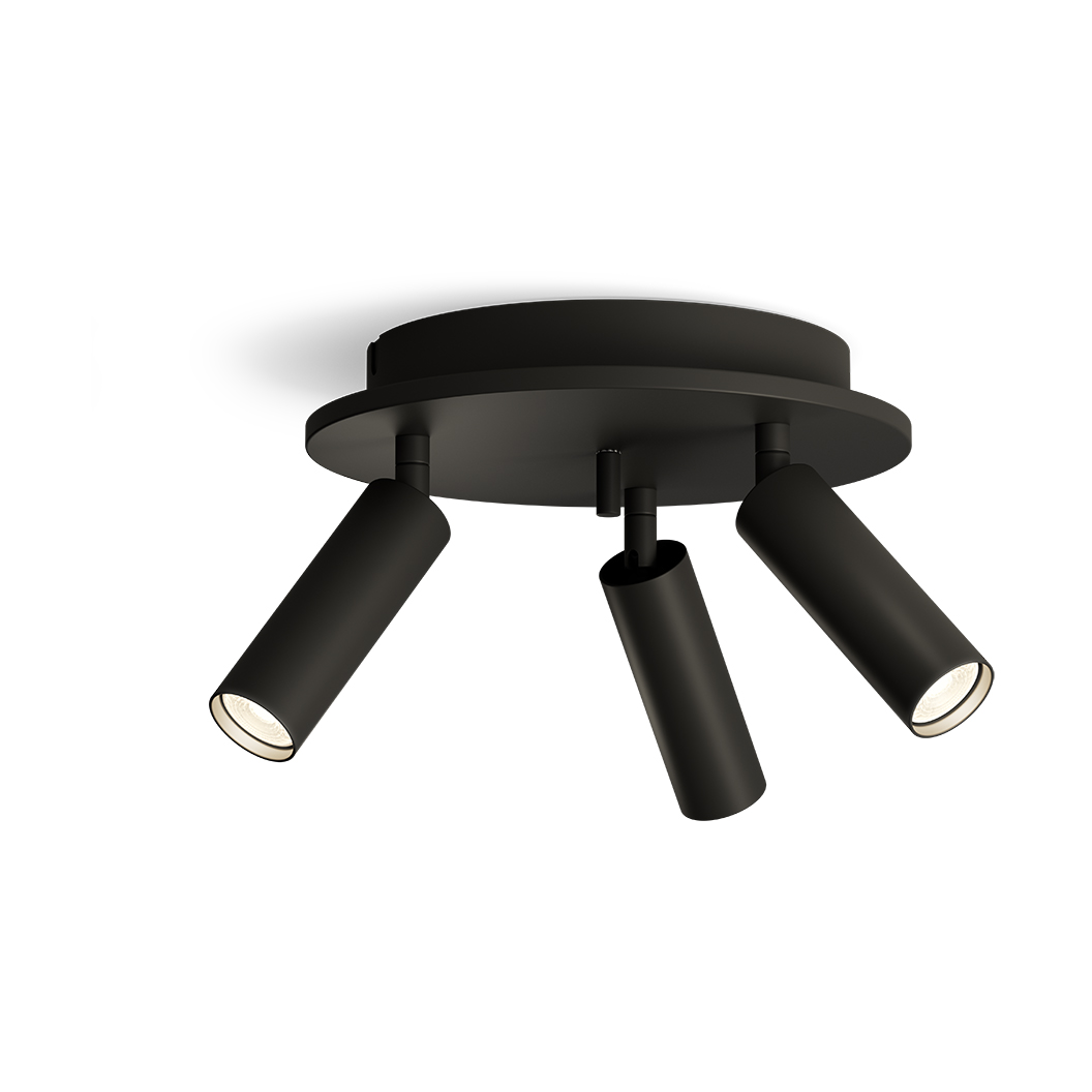 Herstal - Pipeline 3 Taklampe Round Matt Black
