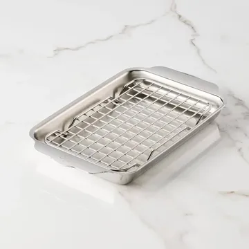 Hestan Ovenbond bakeplate med avkjølingsrist - Rustfritt stål, 16,8x28,8 cm - Hestan