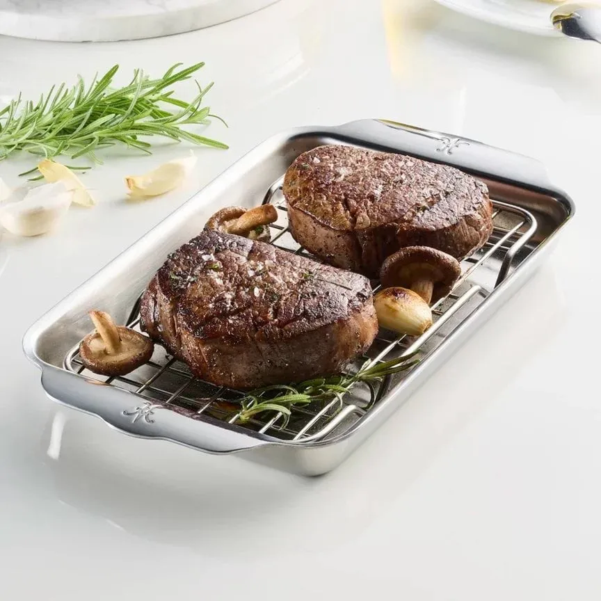 Hestan Ovenbond bakeplate med avkjølingsrist, Rustfritt stål, 16,8x28,8 cm Hestan