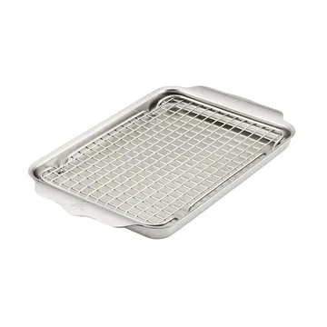 Hestan OvenBond kvadratpanne med stekerist - Rustfritt stål, 24x39 cm - Hestan