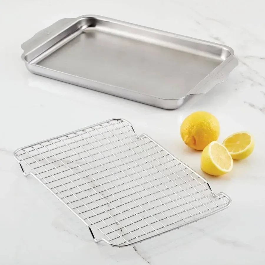 Hestan OvenBond kvadratpanne med stekerist, Rustfritt stål, 24x39 cm Hestan