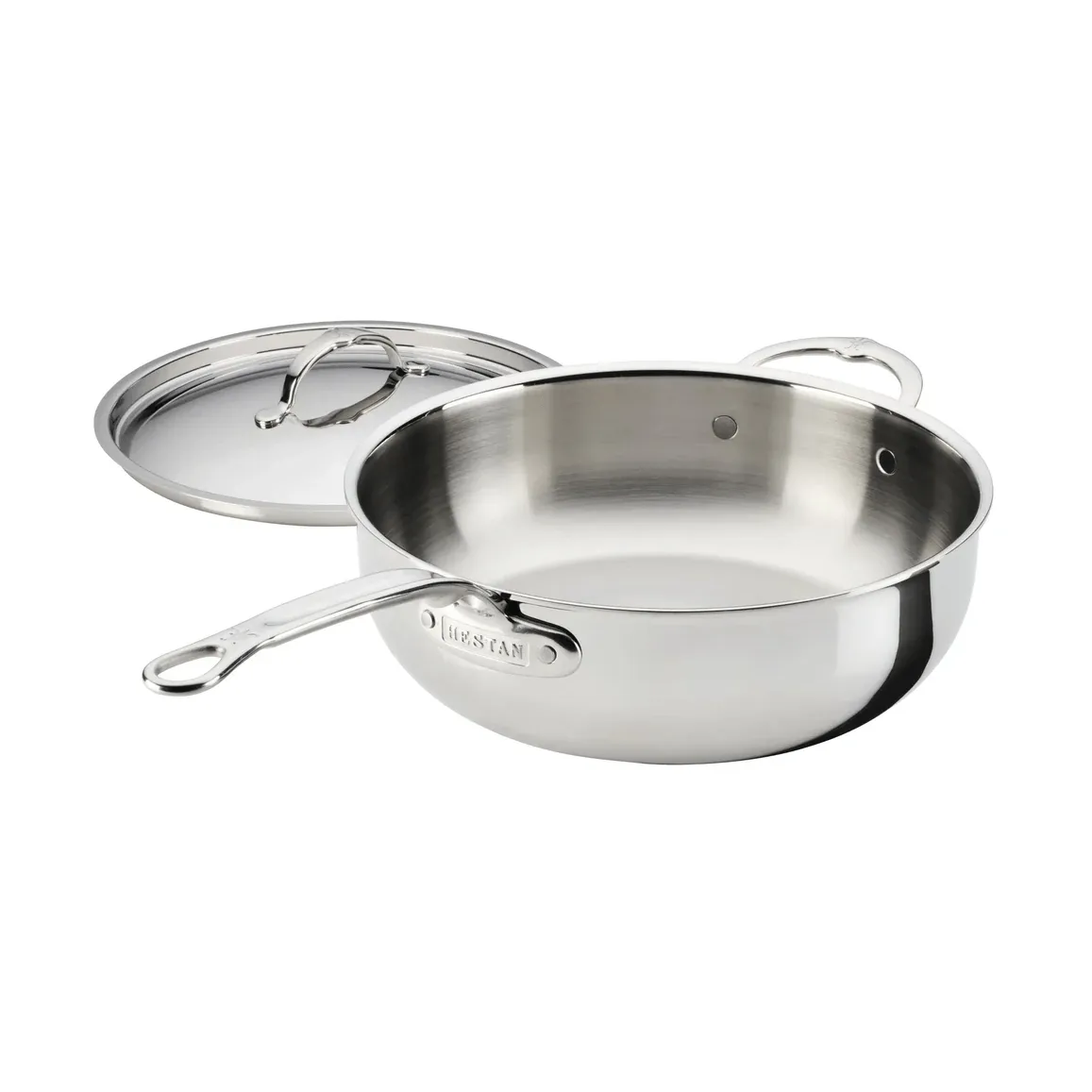 Hestan ProBond Luxe allroundpanne med lokk, Rustfritt stål, hjelpekshåndtak Hestan