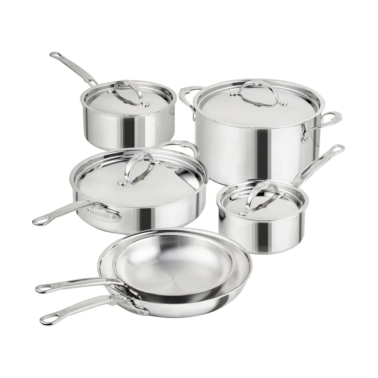 Hestan ProBond Luxe gryte- og stekepannesett, Rustfritt stål, 10 deler Hestan