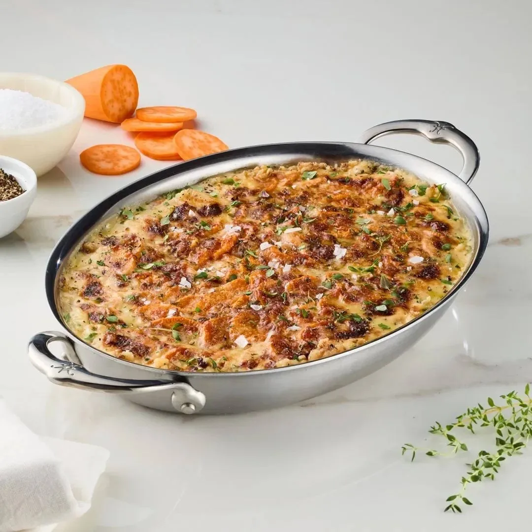 Hestan Provisions gratengform, Rustfritt stål, oval, 42,5x33,5 cm Hestan
