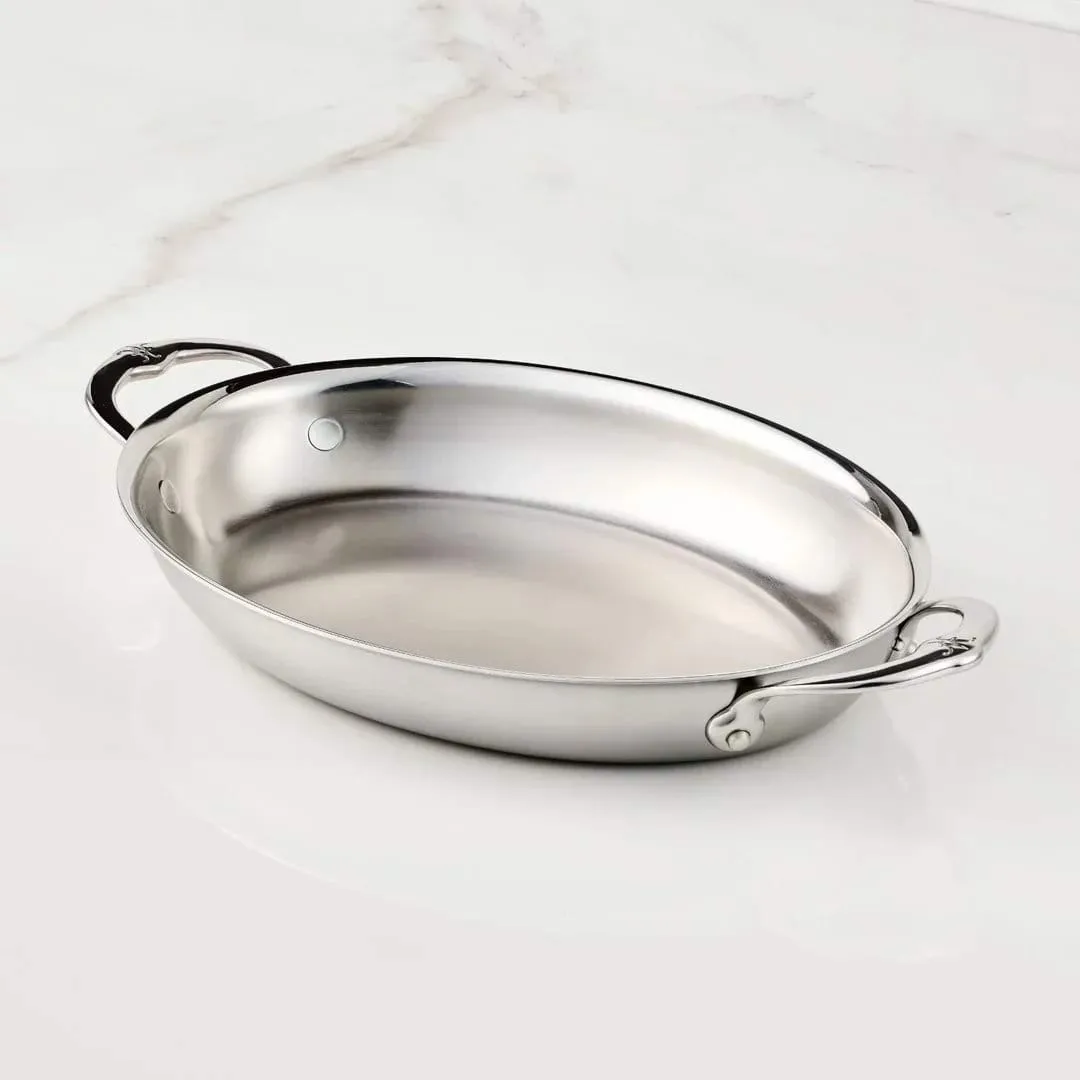 Hestan Provisions gratengform, Rustfritt stål, oval, 42,5x33,5 cm Hestan