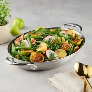 Hestan Provisions gratengform - Rustfritt stål, oval, 42,5x33,5 cm - Hestan