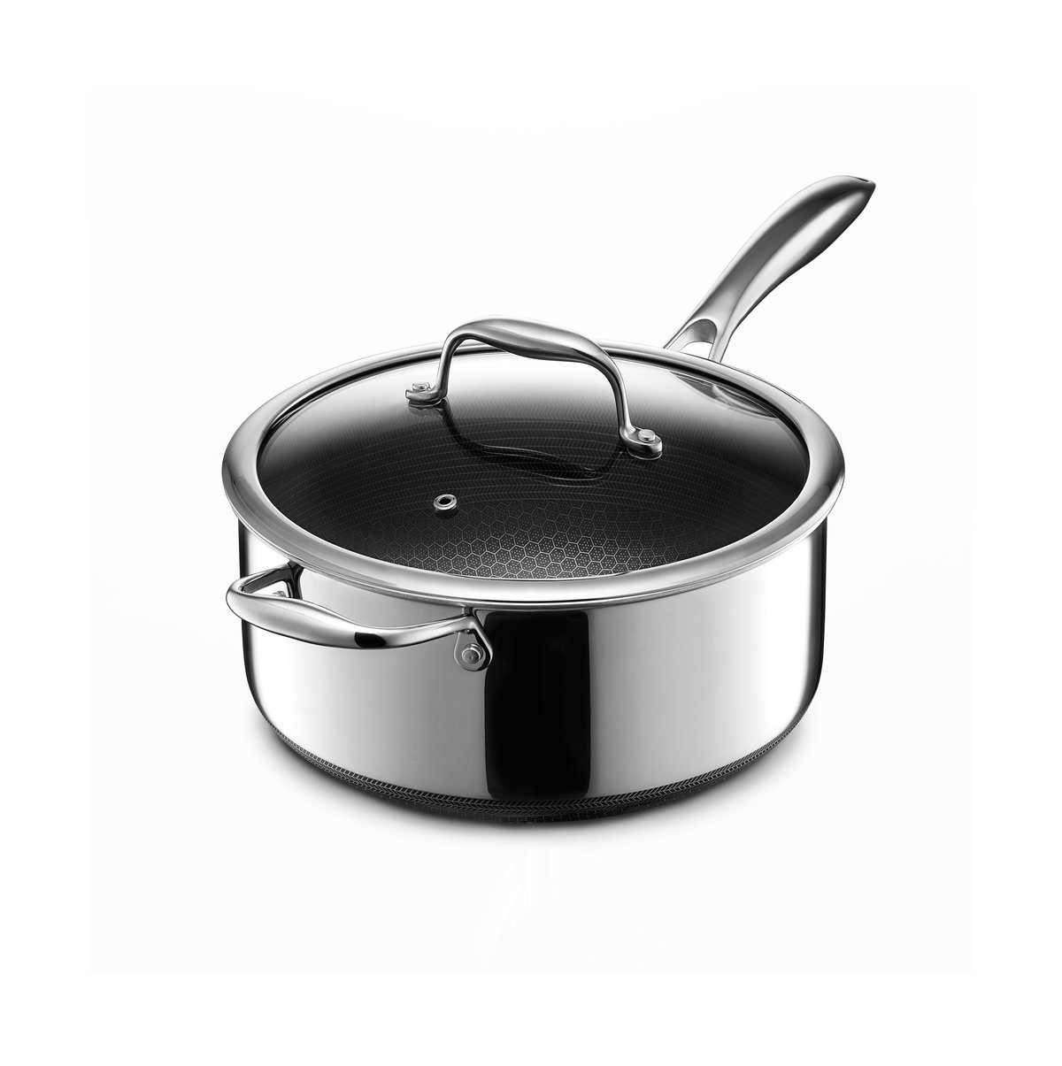 Hexclad Hexclad hybrid kjele med lokk 4,7 L Sølv