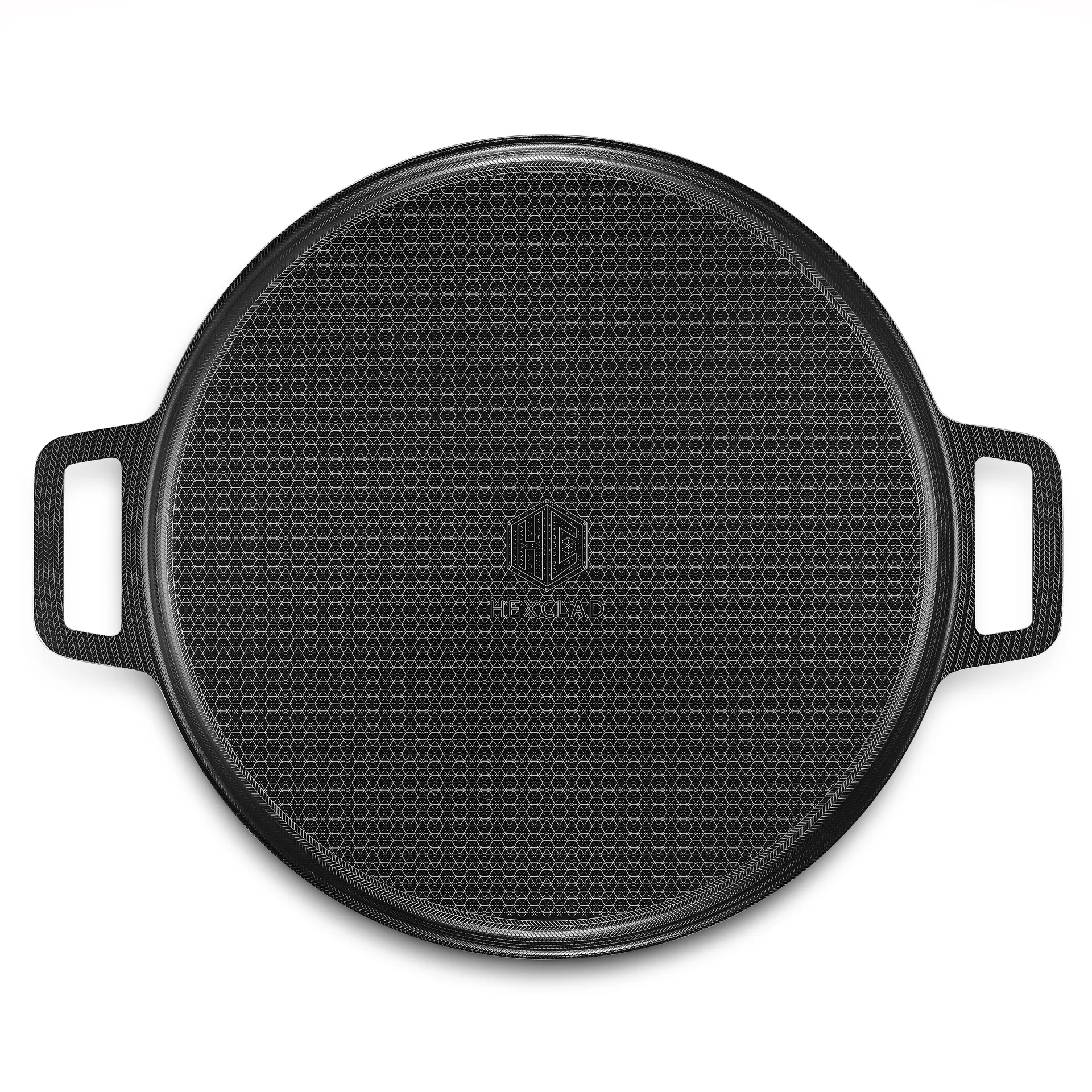 Hexclad pizzastål runde hybrid Ø35 cm, Rustfritt stål-sort Hexclad
